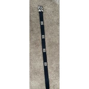 Antoniazzi Firenze Vintage Leather Silver Embellished Flower Black Belt Size XL